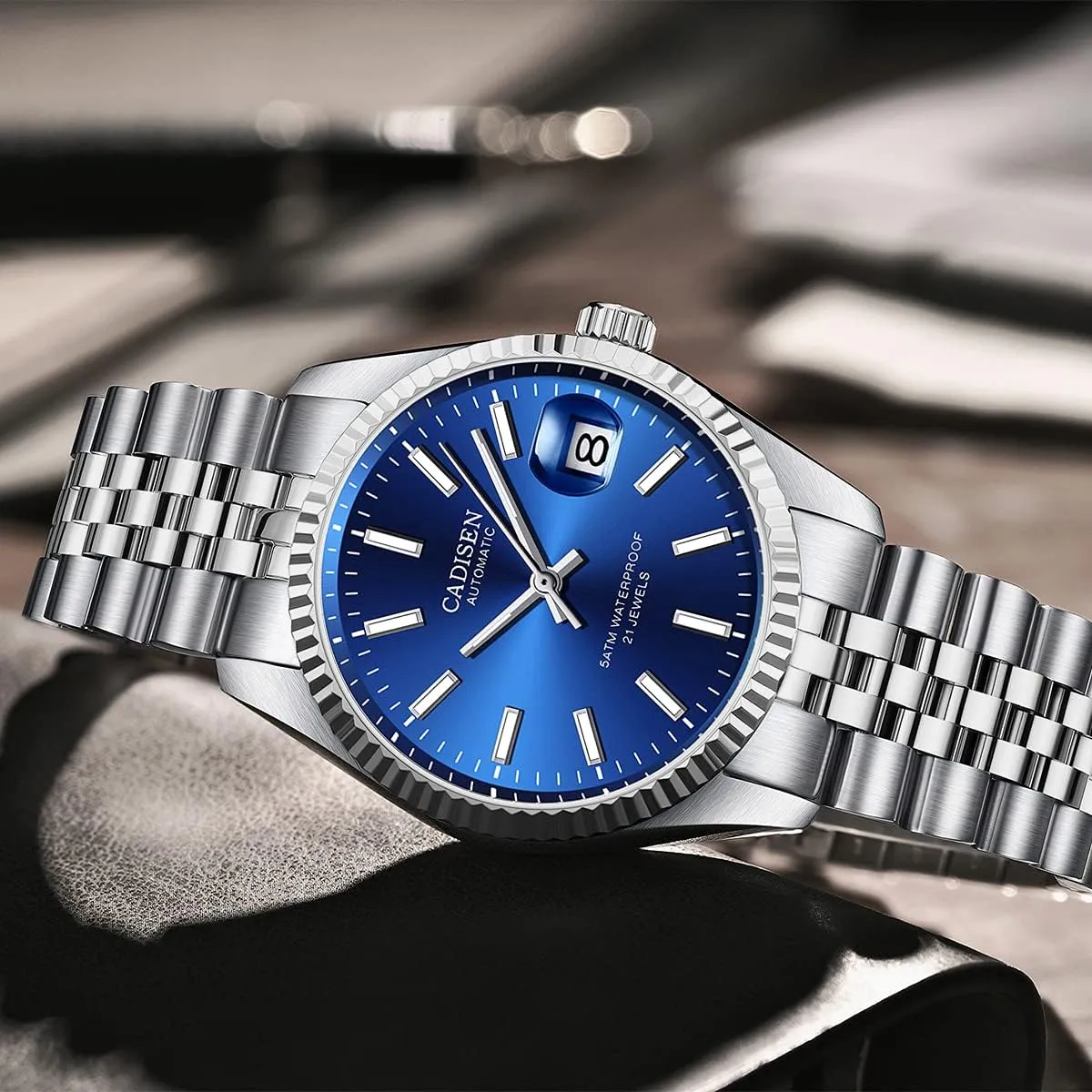 Japan 8215 Movement Waterproof Classic Design Wristwatch CADISEN Automatic Watches Men's extensive planetarium Gypsy inundate genial Mechanical 