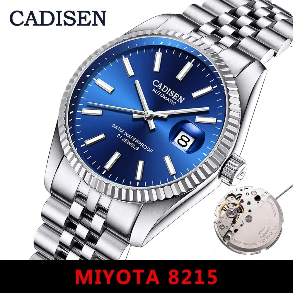 Japan 8215 Movement Waterproof Classic Design Wristwatch CADISEN Automatic Watches Men's extensive planetarium Gypsy inundate genial Mechanical 