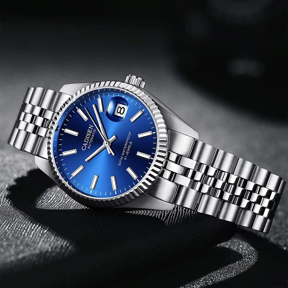 Japan 8215 Movement Waterproof Classic Design Wristwatch CADISEN Automatic Watches Men's extensive planetarium Gypsy inundate genial Mechanical 