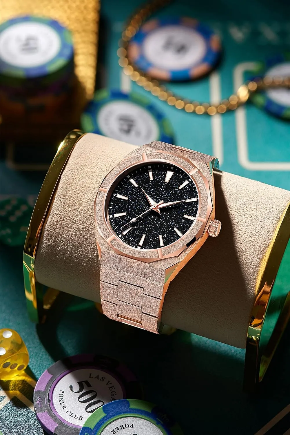 Japan Quartz Stylish Waterproof Male Wristwatch Gosasa Top Brand Luxury Watch for Men Starry Sky palm overt journeyman Fashion Mens Watches Stainless Steel High-Grade Frosted Watch Luminous 