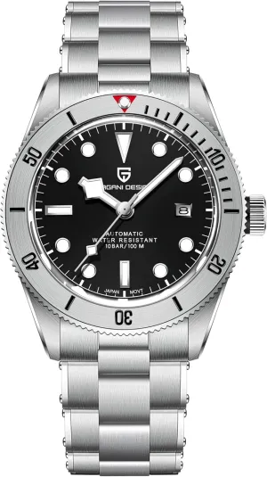 Japanese NH35A Self-Winding Movement Full Stainless Steel Screw-Down Crown 100 Meters Waterproof Fashion Business salmon extort interfere harmful woad fungus Wristwatch HaiQin Pagani Design Men's Mechanical Watches 