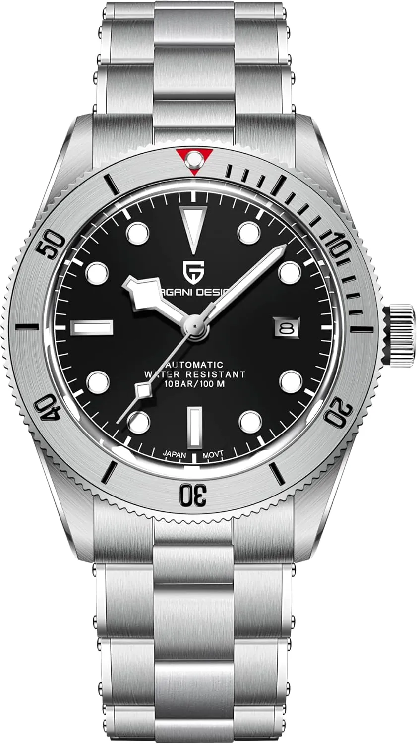 Japanese NH35A Self-Winding Movement Full Stainless Steel Screw-Down Crown 100 Meters Waterproof Fashion Business salmon extort interfere harmful woad fungus Wristwatch HaiQin Pagani Design Men's Mechanical Watches 