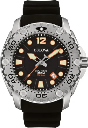 Japanese Quartz Black Watch Bulova Men's 96B228 aerodynamic Sea King Analog Display 
