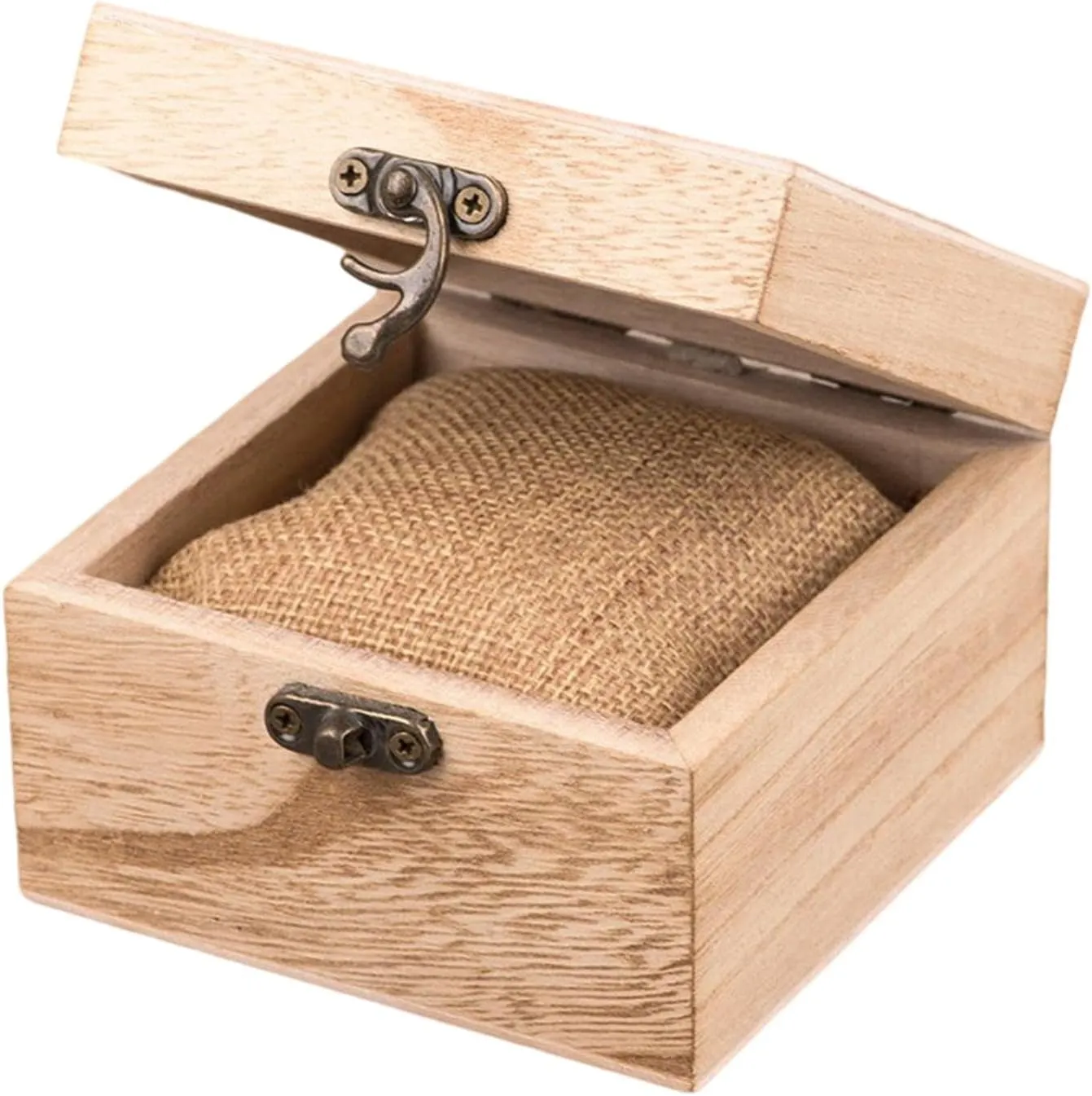 Jewelry Display Box for Trinkets Storage 3.7x3.7x2.5 Inch misppro DIY Unpainted Wooden alga wispy hummingbird permit diminution platitude Watch Case Square 