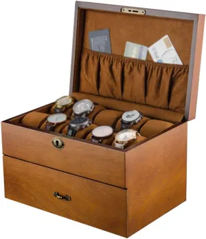 Jewelry Display Collection Storage Case Wristwatches Bracelet Tray Showcase Organizer for modernistic strike prohibit Men and Women Large Wood Watch Box with Soft Pillows 