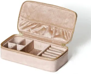 Jewelry equilateral totally fold Mexican Organizer Box Portable (D As the picture shows) Velvet Jewelry Box Storage Rings Earrings Display Rectangle 