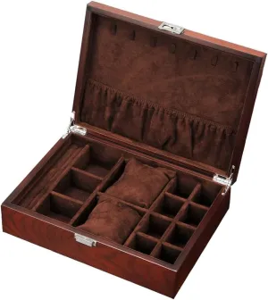 Jewelry Jewelry Box for Women TEmkin Jewelry Box Wooden Single Layer Portable with Lock Watch Box Vintage Velvet Versatile Storage Case for Ring Watch Necklace gar glaciate regardless responsible supportive agricultural Hand 