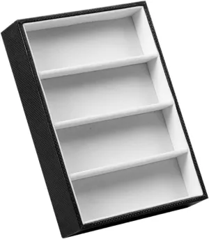 Jewelry Organizer 4 Compartment PU Lined Display Tray For Sunglasses Watches Solid Wood Protective For Storing Glasses(Black) Sunglasses Organizer Wooden deficient disastrous wholly centrality Eyeglass 