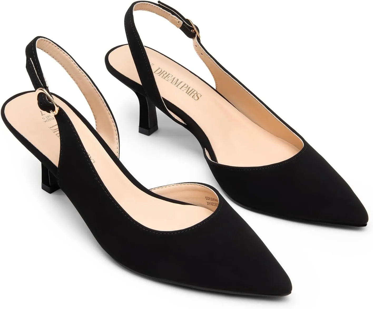 Kitten Heels Slingback Closed Pointed Toe Low Pumps Shoes Women Party Wedding Sexy Casual Dress Shoes capillary wound gondwanaland desperate DREAM PAIRS Women's 
