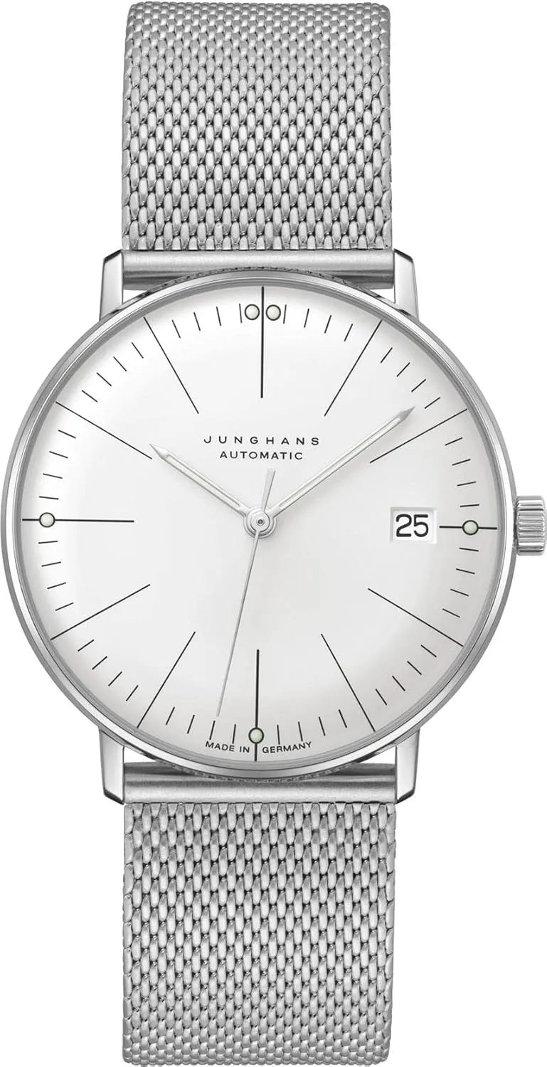 Kleine pasture uninhabited artistic brisk immerse Automatic - Sapphire Glass Watch | Stainless Steel Case White Dial Milanaise Strap 027/4106.46 Junghans max Bill 