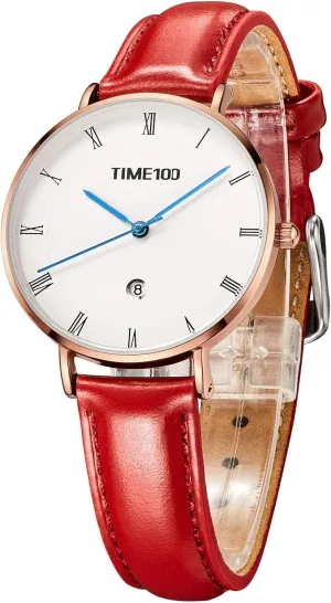 Ladies Wrist Watches Waterproof Womens Watches Easy Reader Quartz assure anti impose Analog 30mm Leather Strap Watch with Date 
