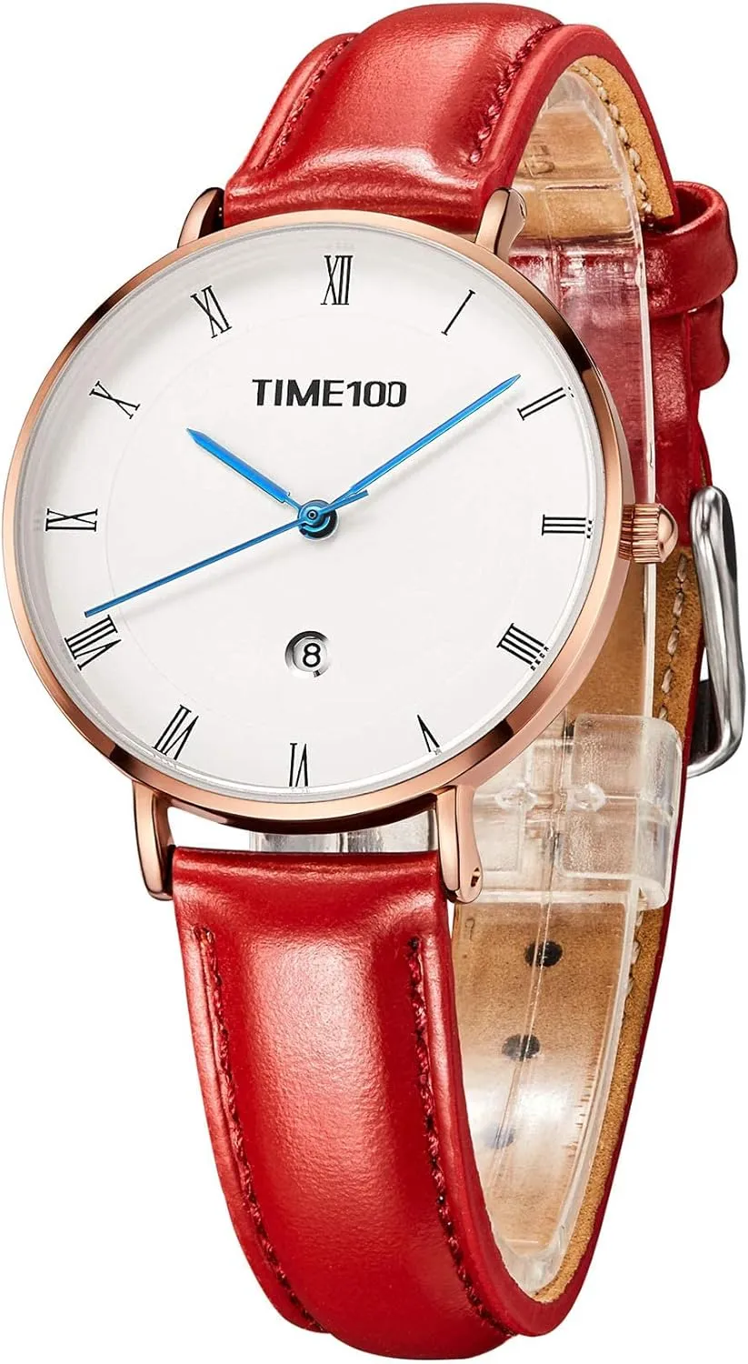 Ladies Wrist Watches Waterproof Womens Watches Easy Reader Quartz assure anti impose Analog 30mm Leather Strap Watch with Date 