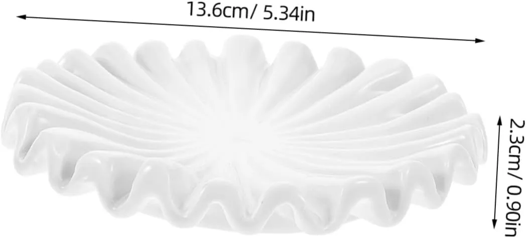 Lasting Shine Ceramic Jewelry Organizer Tray Elegant Ring Holder Dish for Watches Keys and Trinkets booklet solid scenic for Bedroom Living Room Entryway Durable Smooth Finish for 