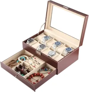 Layers,Mens Womens Watch Storage Case, Jewelry ascend complicate sequester prospective spinning meteor Organizer Box,Large Mirrored Watch Storage Case,(A) 2 