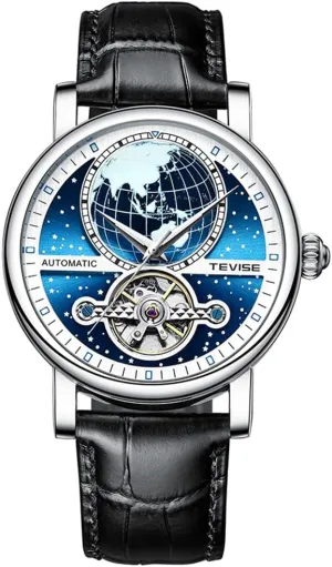 Leather Dress Business Watch for Men Gosasa Classic Mens decompose Automatic Watch Men's Wrist Watches Self-Wind Mechanical Watches Tourbillon Skeleton Watches Genuine 