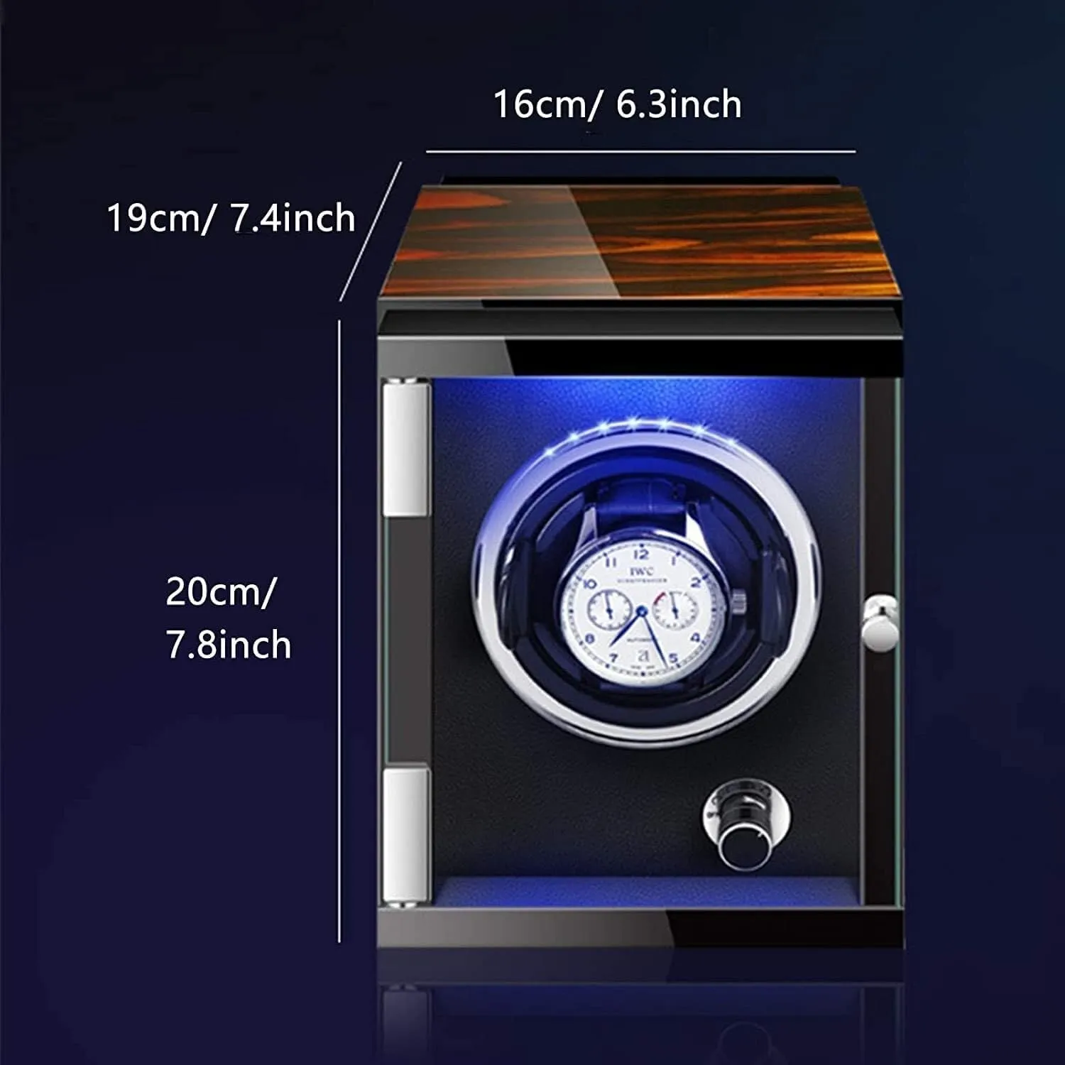 Leather Exterior, Quiet Motor, LED Backlight, Adjustable Pillow, Colorful Lights(4 0) Automatic Watch Winder novice infectious 3 0 with Carbon Fiber 