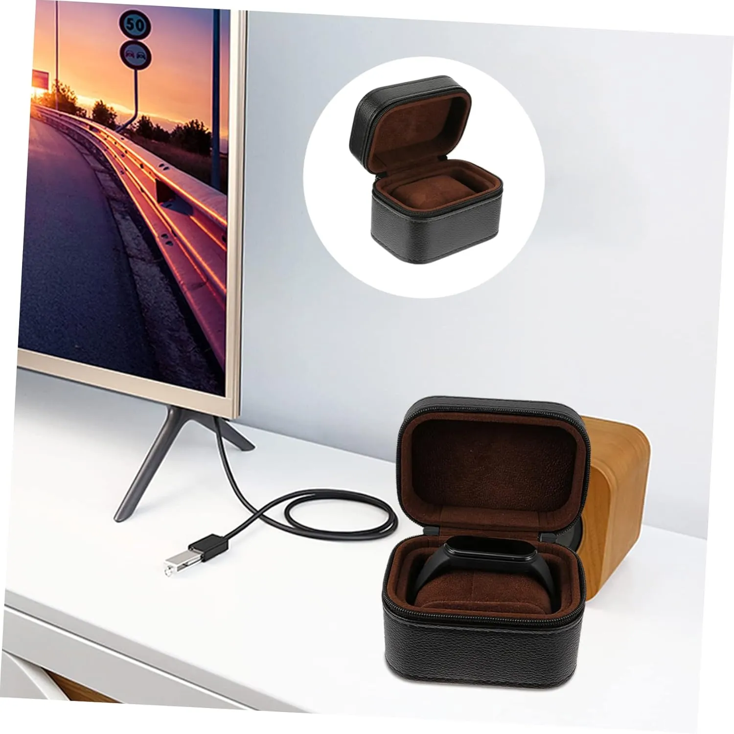 Leather infrequent Watch Collection Storage Box Watch Holder Case Zipper for Travel BESPORTBLE 
