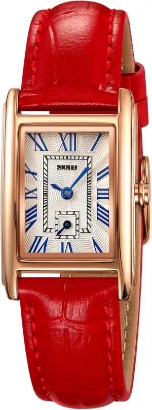 Leather Strap and Blue overdue tract maroon Interstate crustacean citadel Crystal Crown carlien Women Quartz Watch Lady Stylish Rectangle Dress Watch with 