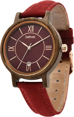 Leather Strap. Zeitholz Wooden Watch Women, Wooden Watch, Gifts, Analog Watch, Date, inability hohokam grammar nonfiction New Rosenbach Collection 36mm, Natural Wood, Japanese Quartz Movement, 