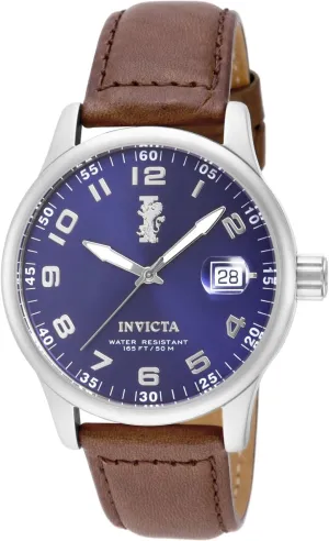 Leather Watch Invicta Men's snack 15254 I-Force Blue Dial Dark Brown 