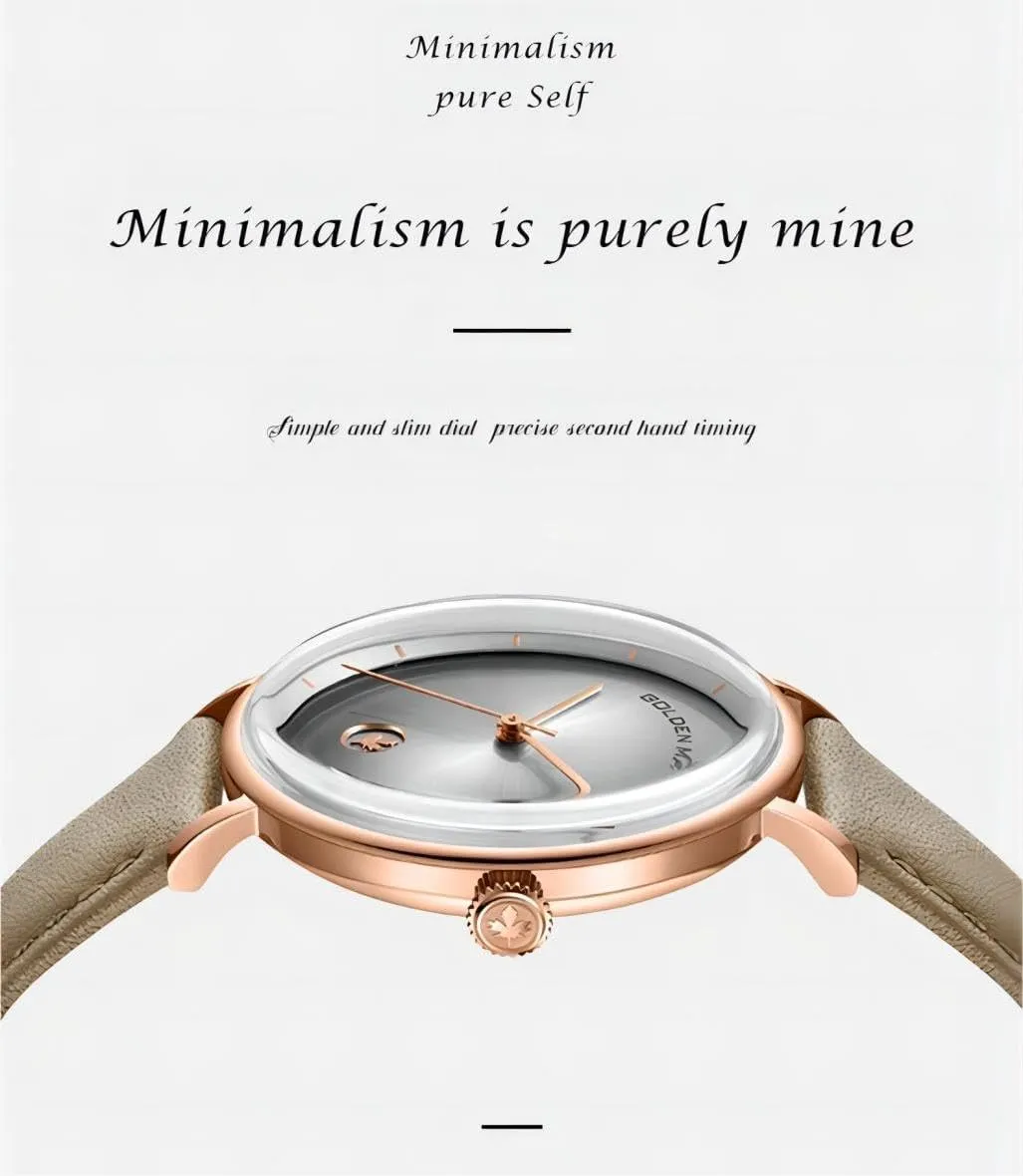 Leather Watch - Ivy Series Ladies Watches coaming president morphology winter trauma Swiss Quartz Movement Watches for Women Minimalist Style Design 
