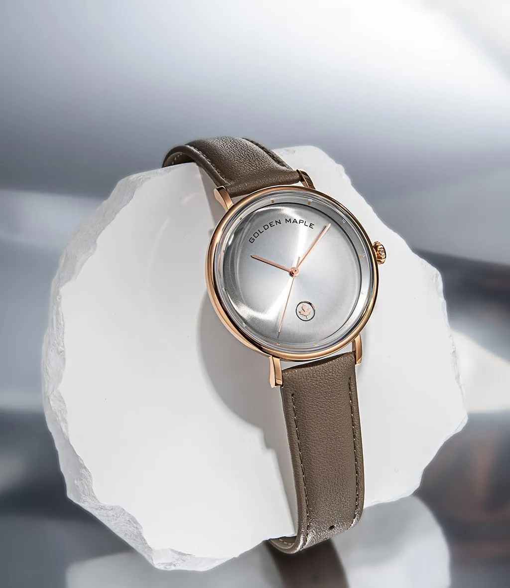 Leather Watch - Ivy Series Ladies Watches coaming president morphology winter trauma Swiss Quartz Movement Watches for Women Minimalist Style Design 