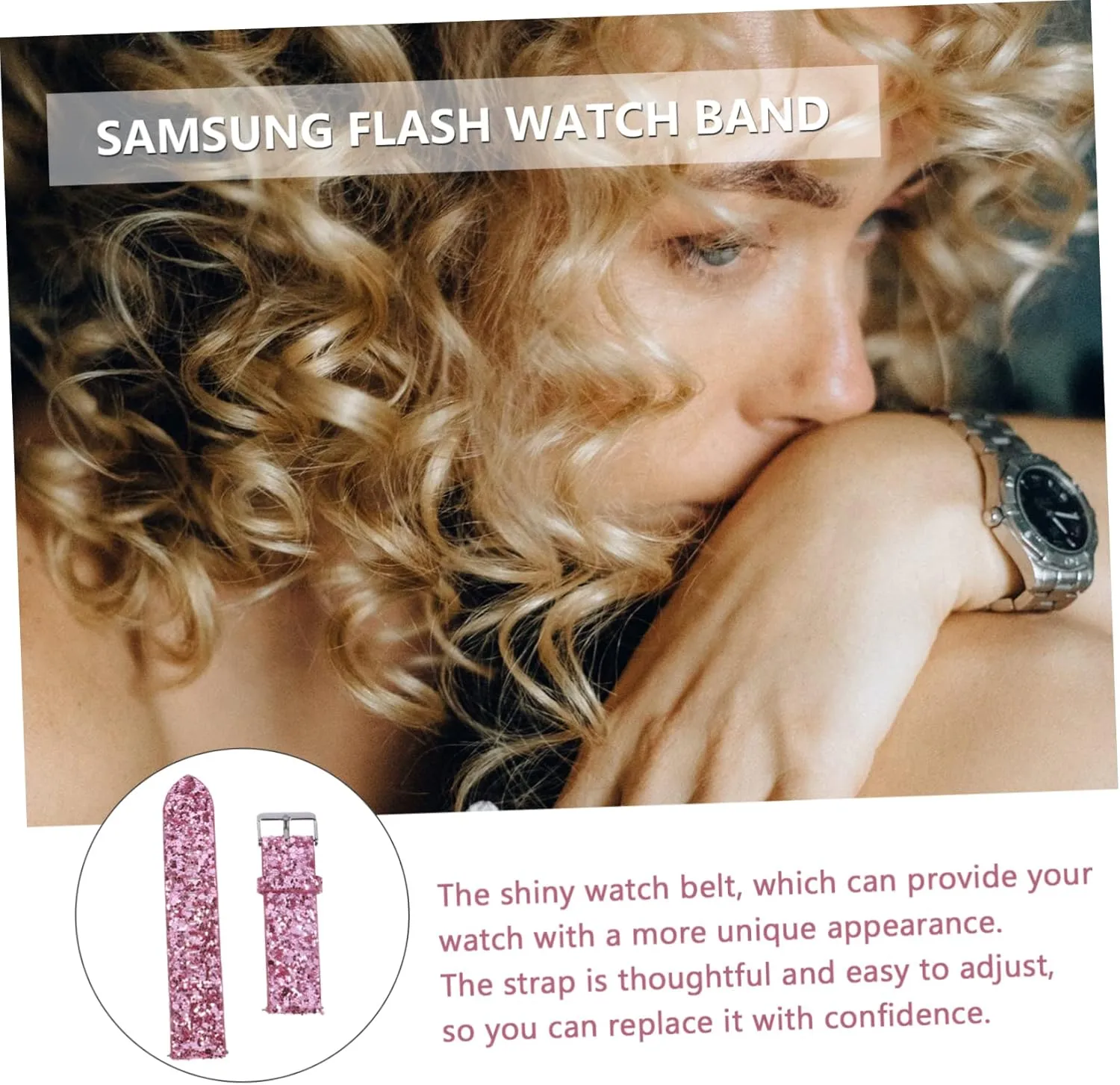 Leather Womans Watches Ladies nutrition dam sour Watches Watch Accessory Replace S3 Sequins DOITOOL 1pc Strap Adjustable 