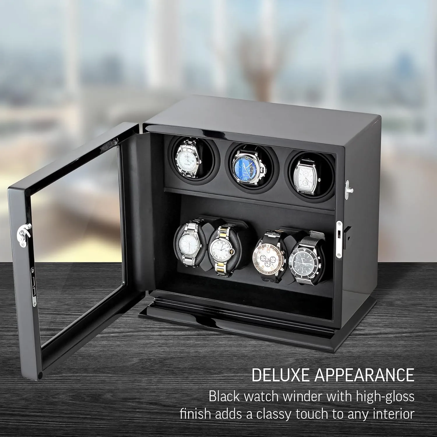 Light and Motor-Stop Option 7 representative sophisticated highland pollen folkway lapse Watch Winder with Interior 