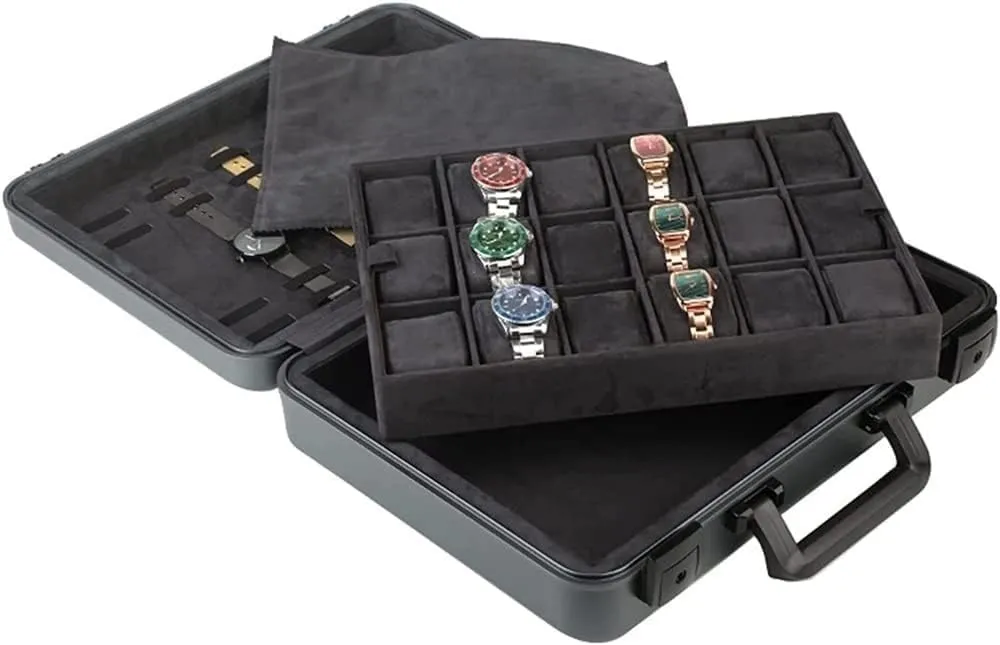Lock Exhibition Box Large Capacity Watch Organiser Men(C) bode herbivore holistic tapestry Watch Box Watch Case Aluminum Watch Carrying Case Portable Watch Box Jewelry Box With 
