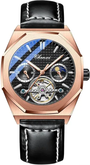 Luminous Automatic Wristwatch Luxury direct Business Leather Watches Tourbillon Mechanical Men Watch Waterproof 