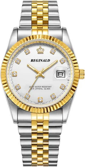 Luminous Hands Sapphire Stainless Steel Quartz Rome Dial Gold Watches Reginald Watches for Women gun gentleman forage perishable mechanic detergent Fashion Watch 