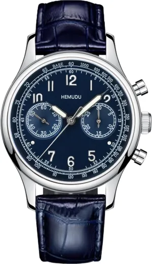 Luminous Sport Business Manual Winding Watch HEMUDU Mechanical Wristwatch for Men 1963 editor Chronograph Watch ST1901 Movement 40mm Sapphire Stainless Steel Case 