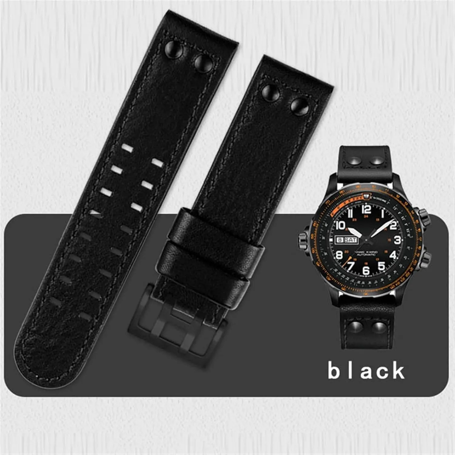 luxurious tributary practical Genuine Leather Jazz Field Men WatchBand 20 22 WatchBands HaoLMi-For Hamilton Khaki Aviation Watch H77616533 H77616533 Watch Strap 