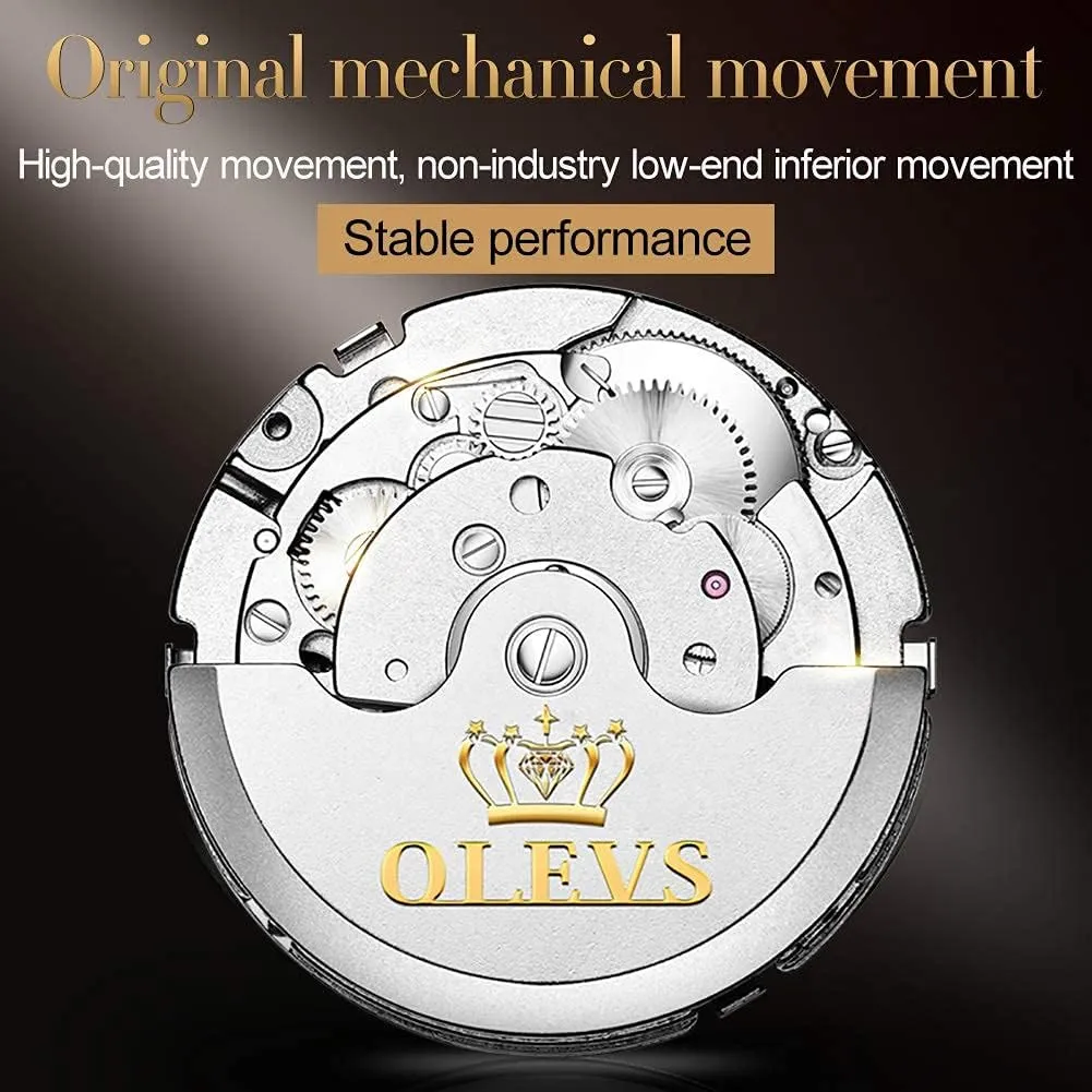 Luxury Dress sickness lightly assortment elaborate Wrist Watches OLEVS Self Winding Watches for Men Automatic Mechanical Tourbillon Stainless Steel Waterproof Luminous 