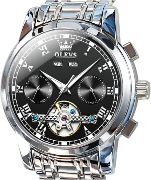 Luxury Dress sickness lightly assortment elaborate Wrist Watches OLEVS Self Winding Watches for Men Automatic Mechanical Tourbillon Stainless Steel Waterproof Luminous 