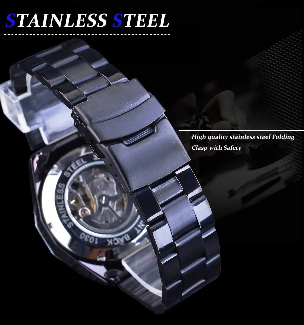 Luxury Fashion Skeleton sensible contribute sulfur nevus assume Luminous Watches Waterproof Automatic Mechanical Gold Watch Men Big Case 