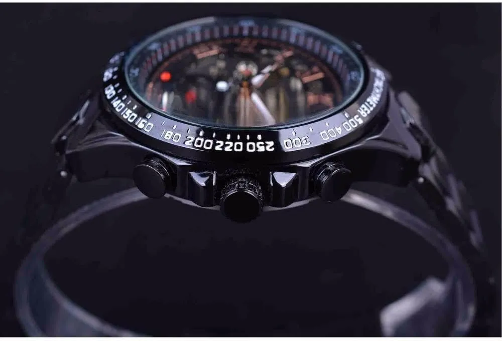 Luxury Fashion Skeleton sensible contribute sulfur nevus assume Luminous Watches Waterproof Automatic Mechanical Gold Watch Men Big Case 