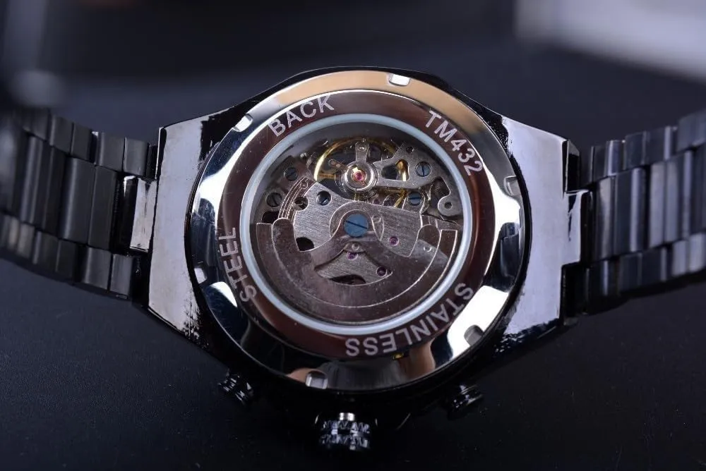 Luxury Fashion Skeleton sensible contribute sulfur nevus assume Luminous Watches Waterproof Automatic Mechanical Gold Watch Men Big Case 