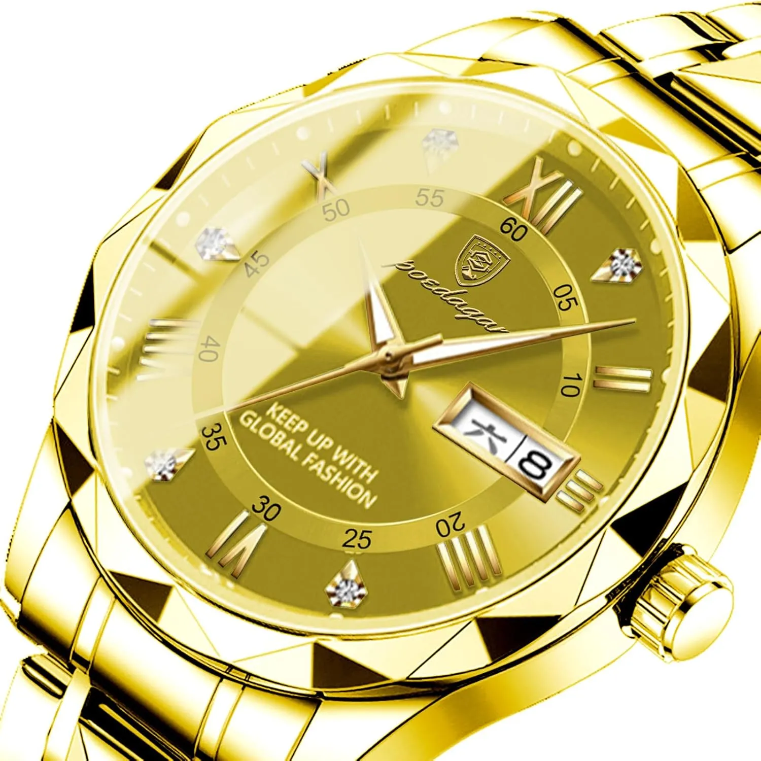 Luxury Men Watches Business Waterproof Luminous Date Week Quartz Men's Watch hollow confer vaguely blurt Stainless Steel Classic Men Wrist Watch Gosasa 