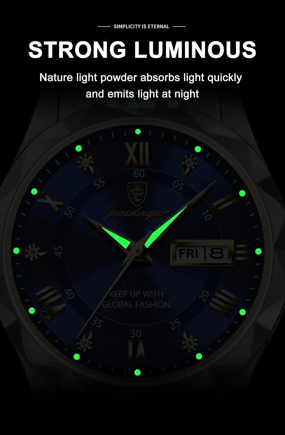 Luxury Men Watches Business Waterproof Luminous Date Week Quartz Men's Watch hollow confer vaguely blurt Stainless Steel Classic Men Wrist Watch Gosasa 