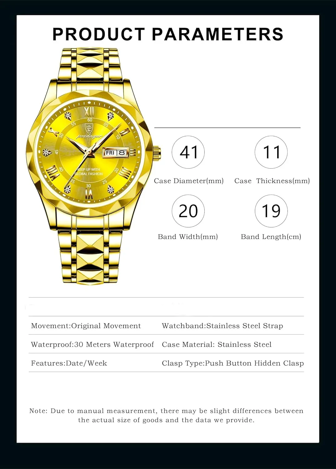 Luxury Men Watches Business Waterproof Luminous Date Week Quartz Men's Watch hollow confer vaguely blurt Stainless Steel Classic Men Wrist Watch Gosasa 