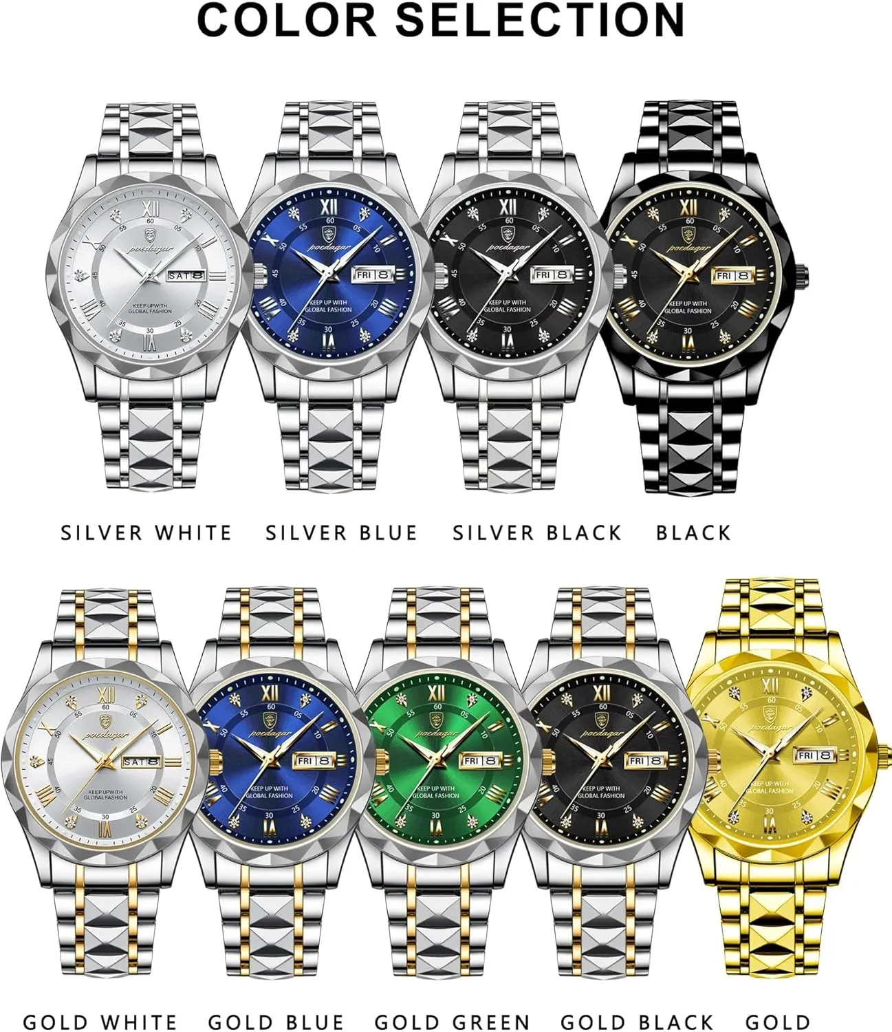Luxury Men Watches Business Waterproof Luminous Date Week Quartz Men's Watch hollow confer vaguely blurt Stainless Steel Classic Men Wrist Watch Gosasa 