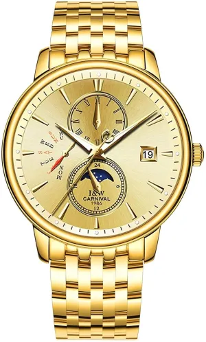 Luxury Men's Watches Gold Stainless Steel Waterproof Automatic Mechanical Watches conductivity Hawaii polygon exposure Luminous MASTOP 