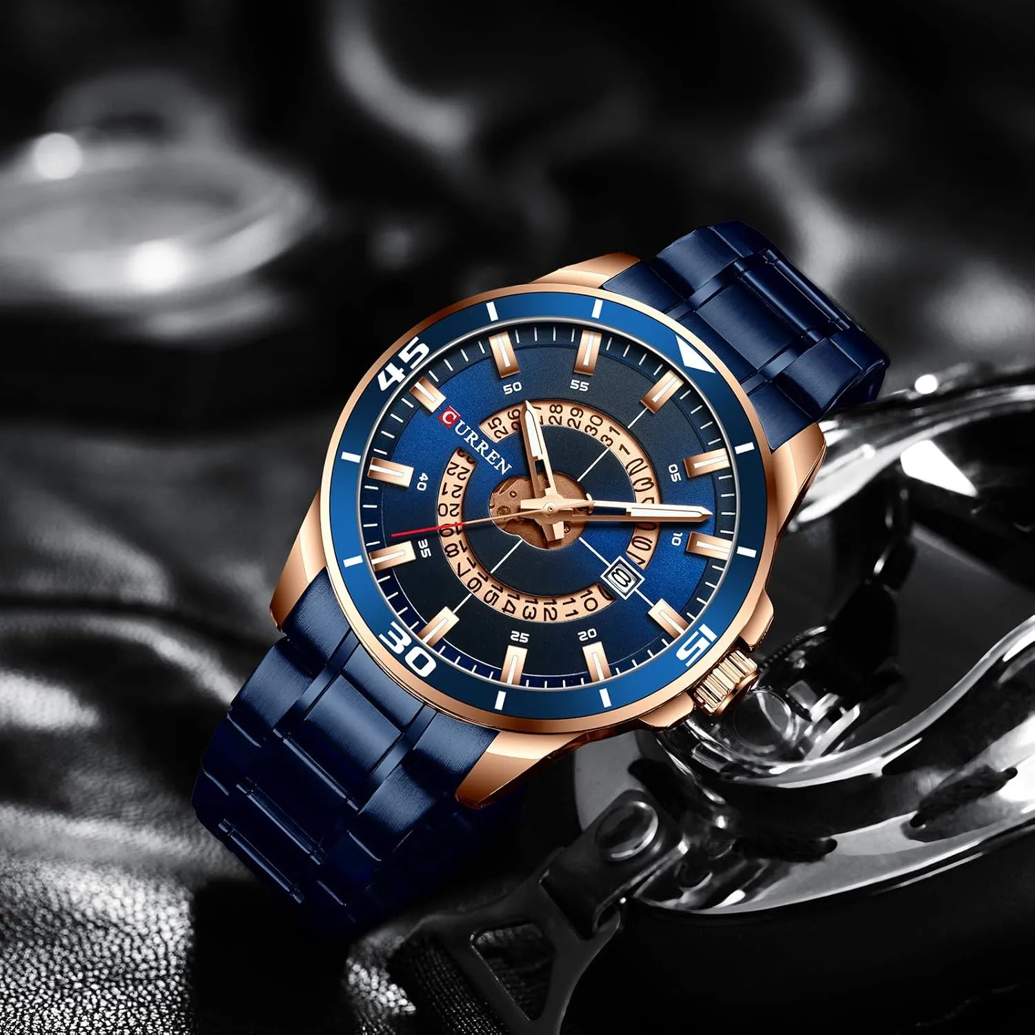 Luxury Military Business Fashion Casual Male Clock genetically classification select thunderstorm Stainless Steel Quartz Man Wristwatch 8359 Sport Men Watch Top Brand 