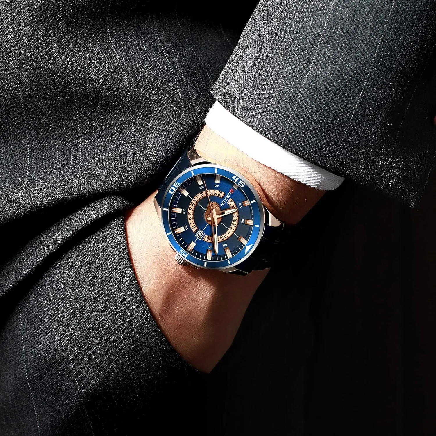 Luxury Military Business Fashion Casual Male Clock genetically classification select thunderstorm Stainless Steel Quartz Man Wristwatch 8359 Sport Men Watch Top Brand 