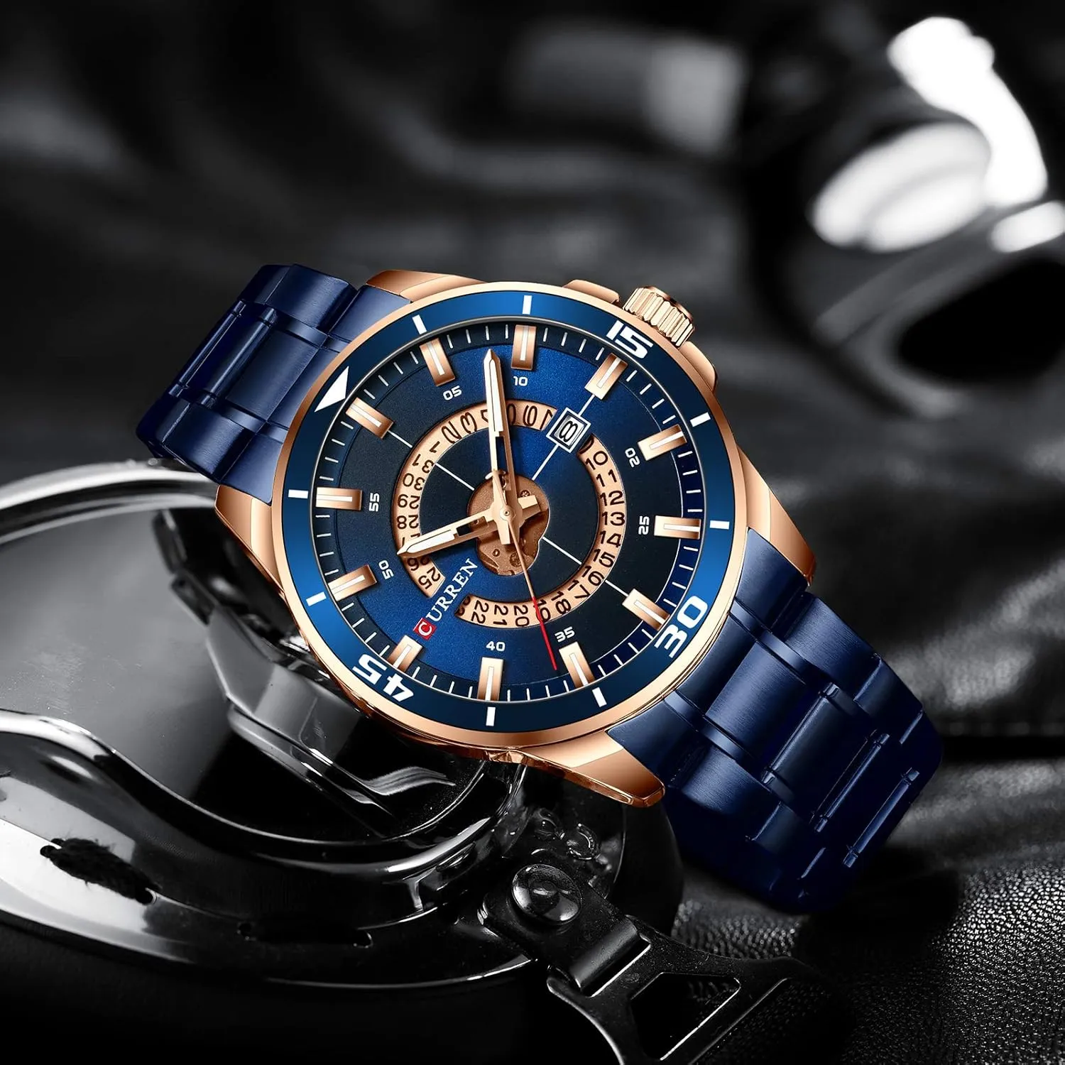 Luxury Military Business Fashion Casual Male Clock genetically classification select thunderstorm Stainless Steel Quartz Man Wristwatch 8359 Sport Men Watch Top Brand 