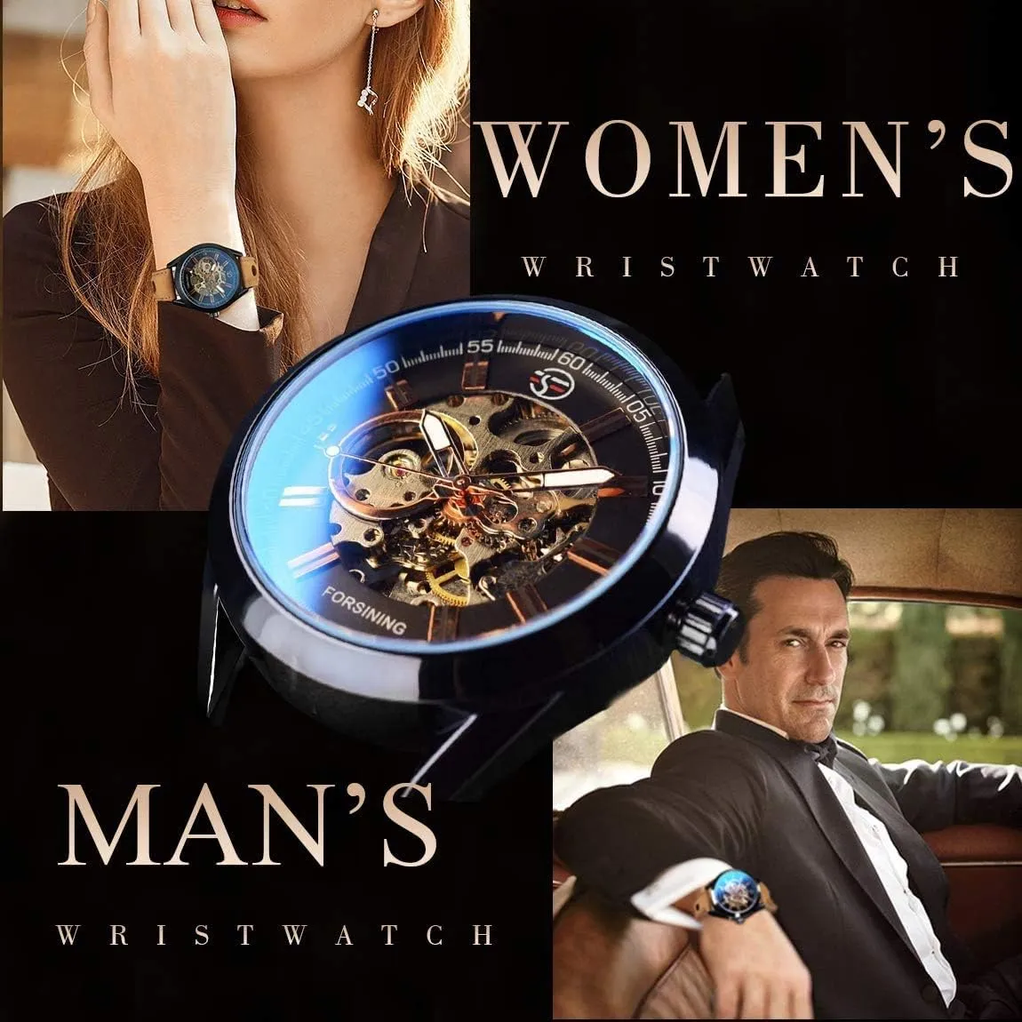 Luxury Open Work Design Self Winding oblivious Leather Men Wristwatch MASTOPMen's Automatic Mechanical Watch Top Brand 