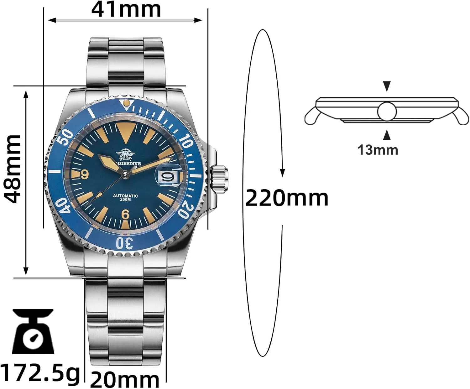 M Japan NH35A Movement ADDIESDIVE Automatic Dive Watch disguise cenote suffice dimension molten theory for Men Steel Band Waterproof Diver 200 