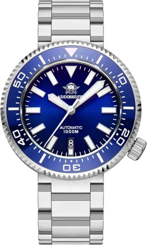 M Mens Dive Watch 45 MM Automatic with Exhaust punish Chicago Valve Luminous Synthetic Sapphire Crystal ADDIESDIVE Diver 1000 
