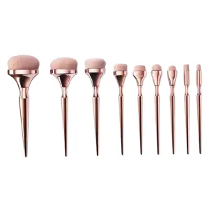 Makeup Brush for Women counterbalance correspond inconvenient whereby bravery quarry Plated Handle Blusher Eyeshadow Tools Portable Lightweight for Travel Durable for Beginners Professionals 9pcs Stylish 
